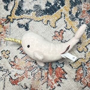 Douglas Narwhal Plush Stuffed Animal White Gold Horn Small Washable MPN 15516